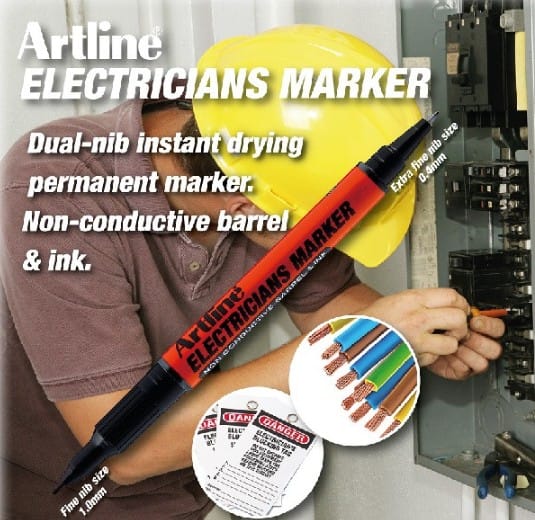 ปากกาเคมีช่างไฟฟ้า ARTLINE EKPR-ELFT 2 หัว 0.4-1.0 มม. สีดำ_6